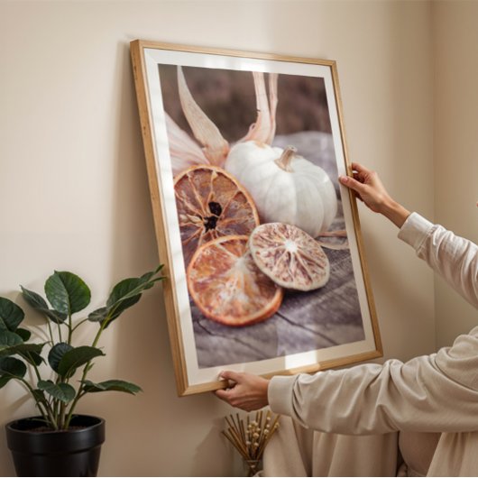 Rustieke herfst pompoen stilleven gezellige boerde poster