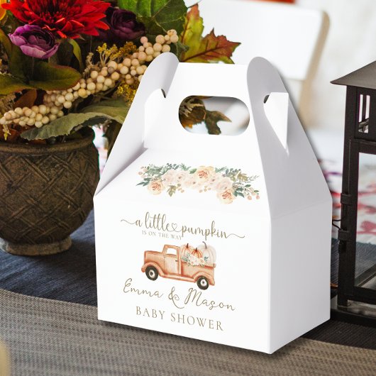 Rustieke Herfst Pompoen Truck Baby shower gunstbox Bedankdoosjes