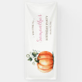 Rustieke Herfst Pompoen Verjaardagsbanner Spandoek (Verticaal)