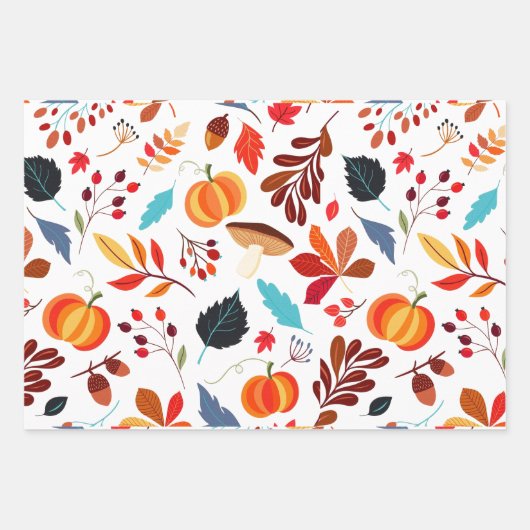 Rustieke herfst pompoenen 3-set inpakpapier vel (Voorkant 2)