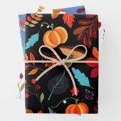 Rustieke herfst pompoenen 3-set inpakpapier vel (In situ)