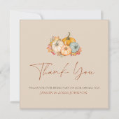 Rustieke Herfst Pompoenen bruiloft dank u kaart (Voorkant)