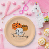 Rustieke Herfst Pompoenen Custom Happy Thanksgivin Papieren Bordje (Feest)