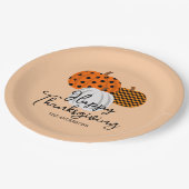 Rustieke Herfst Pompoenen Custom Happy Thanksgivin Papieren Bordje (Gekanteld)