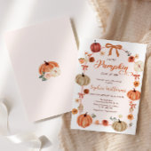 Rustieke Herfst Pompoenen en Bogen Baby shower Kaart