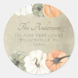 Rustieke herfst pompoenen retour adres labels