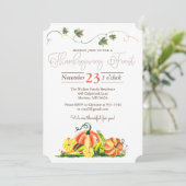 Rustieke Herfst Pompoenen Thanksgiving Feest Kaart (Staand voorkant)