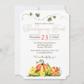 Rustieke Herfst Pompoenen Thanksgiving Feest Kaart (Voorkant)