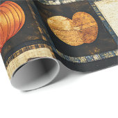 Rustieke herfst quilt patroon | lappendeken cadeaupapier (Rol Hoek)