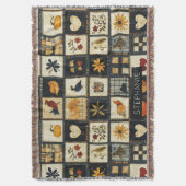 Rustieke herfst quilt patroon | lappendeken deken (Voorkant Verticaal)