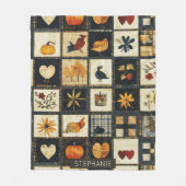 Rustieke herfst quilt patroon | lappendeken fleece deken (Voorkant)