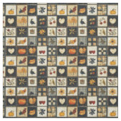 Rustieke herfst quilt patroon | lappendeken stof (Swatch)