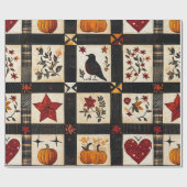 rustieke Herfst quiltpatroon | lappendeken Cadeaupapier (Vlak)