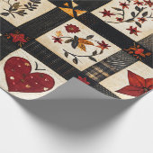 rustieke Herfst quiltpatroon | lappendeken Cadeaupapier (Hoek)
