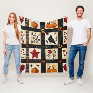 rustieke Herfst quiltpatroon   lappendeken Fleece Deken