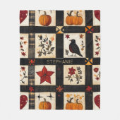 rustieke Herfst quiltpatroon | lappendeken Fleece Deken (Voorkant)