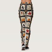rustieke Herfst quiltpatroon | lappendeken Leggings (Achterkant)