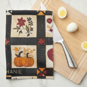 rustieke Herfst quiltpatroon | lappendeken Theedoek (Quarter Fold)