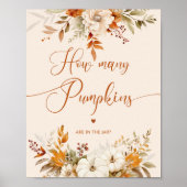 Rustieke herfst raden hoeveel pompoenen baby showe poster (Voorkant)