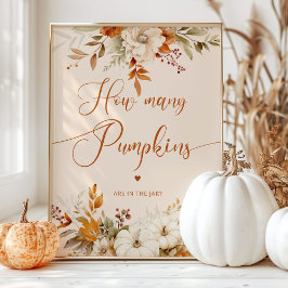 Rustieke herfst raden hoeveel pompoenen baby showe poster