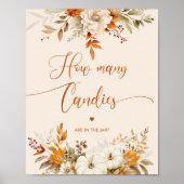 Rustieke herfst raden hoeveel snoepjes baby shower poster (Voorkant)