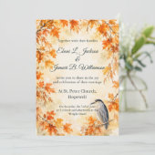 Rustieke Herfst Reiger Trouwfeest Kaart (Staand voorkant)