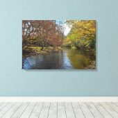 Rustieke Herfst River Serene Natuur Landschapsfoto Canvas Afdruk (Insitu (Houten vloer))