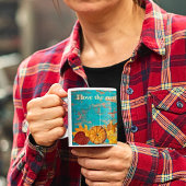 Rustieke herfst rode bladeren & pompoenen Inspirer Koffiemok