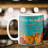 Rustieke herfst rode bladeren & pompoenen Inspirer Koffiemok