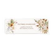 Rustieke herfst Rozen Botanisch Etiket (Voorkant)