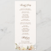 Rustieke herfst Rozen Botanisch Programmakaart (Achterkant)