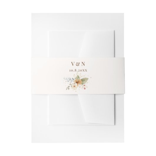 Rustieke herfst Rozen Botanisch Uitnodigingen Wikkel (Voorkant Voorbeeld)