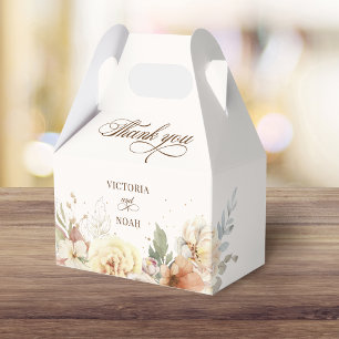 Rustieke herfst Rozen Botanische Script Bedankdoosjes