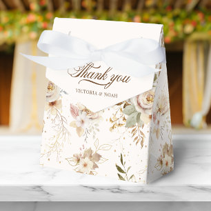 Rustieke herfst Rozen Botanische Script Bedankdoosjes