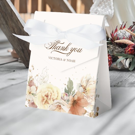 Rustieke herfst Rozen Botanische Script Bedankdoosjes