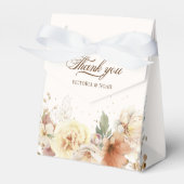 Rustieke herfst Rozen Botanische Script Bedankdoosjes (Voorkant Zijde)