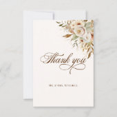 Rustieke herfst Rozen Botanische Script Bedankkaart (Voorkant)