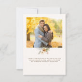 Rustieke herfst Rozen Botanische Script Bedankkaart (Achterkant)