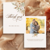 Rustieke herfst Rozen Botanische Script Bedankkaart