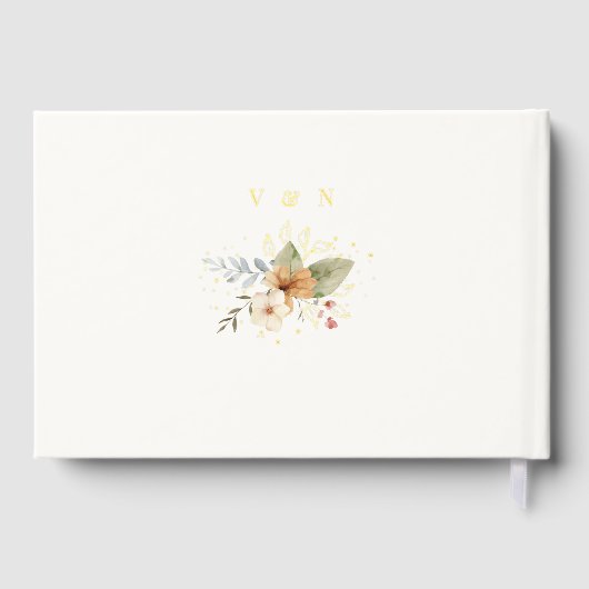 Rustieke herfst Rozen Botanische Script Gastenboek (Achterkant)