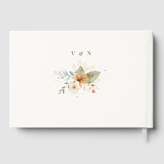 Rustieke herfst Rozen Botanische Script Gastenboek (Achterkant)