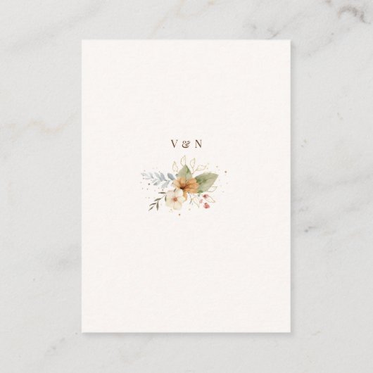 Rustieke herfst Rozen Botanische Script Informatiekaartje (Achterkant)