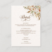 Rustieke herfst Rozen Botanische Script Informatiekaartje (Voorkant)