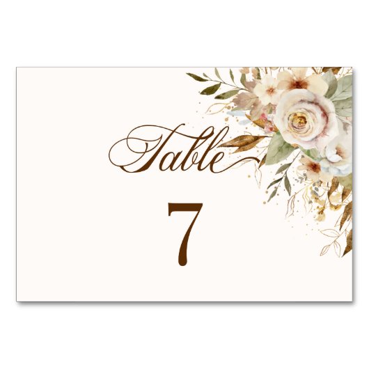 Rustieke herfst Rozen Botanische Script Kaart (Voorkant)