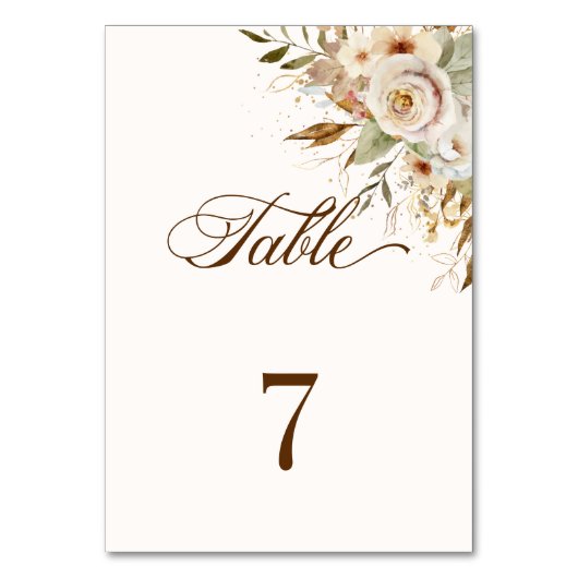 Rustieke herfst Rozen Botanische Script Kaart (Achterkant)