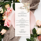 Rustieke herfst Rozen Botanische Script Menu