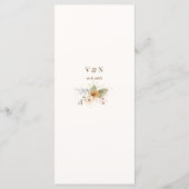 Rustieke herfst Rozen Botanische Script Menu (Achterkant)