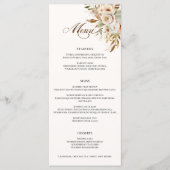 Rustieke herfst Rozen Botanische Script Menu (Voorkant)