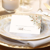 Rustieke herfst Rozen Botanische Script Plaatskaartje