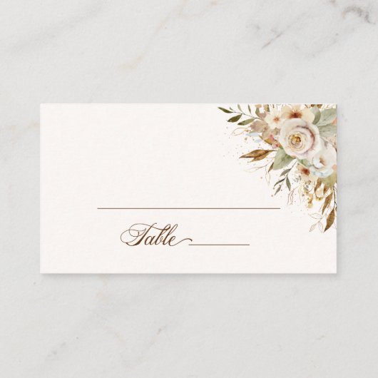 Rustieke herfst Rozen Botanische Script Plaatskaartje (Achterkant)